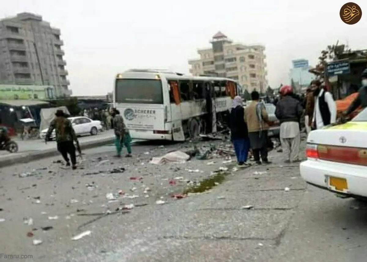 (ویدئو) انفجار مرگبار یک اتوبوس در مزارشریف