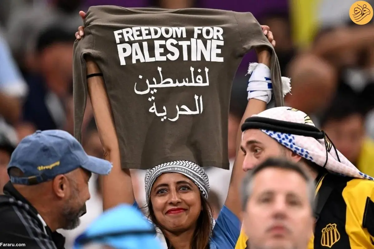 (ویدئو) جام جهانی ۲۰۲۲ قطر؛ پرچم فلسطین ۷ بار در کانون توجه قرار گرفت