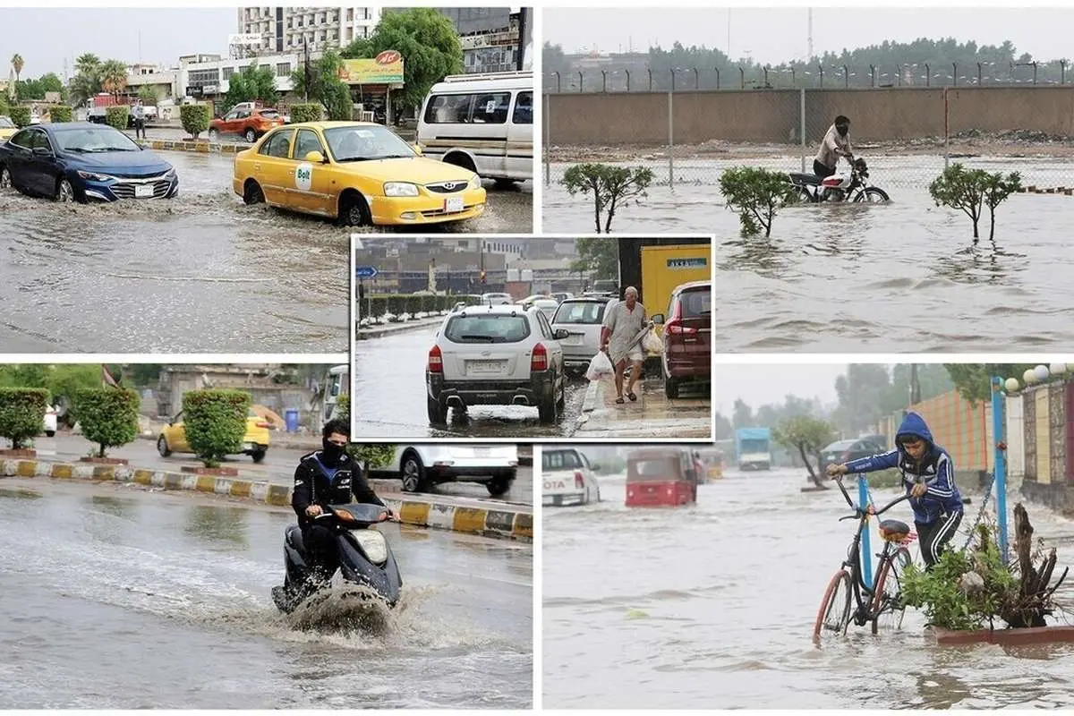 (ویدئو) آبگرفتگی خیابانهای بغداد