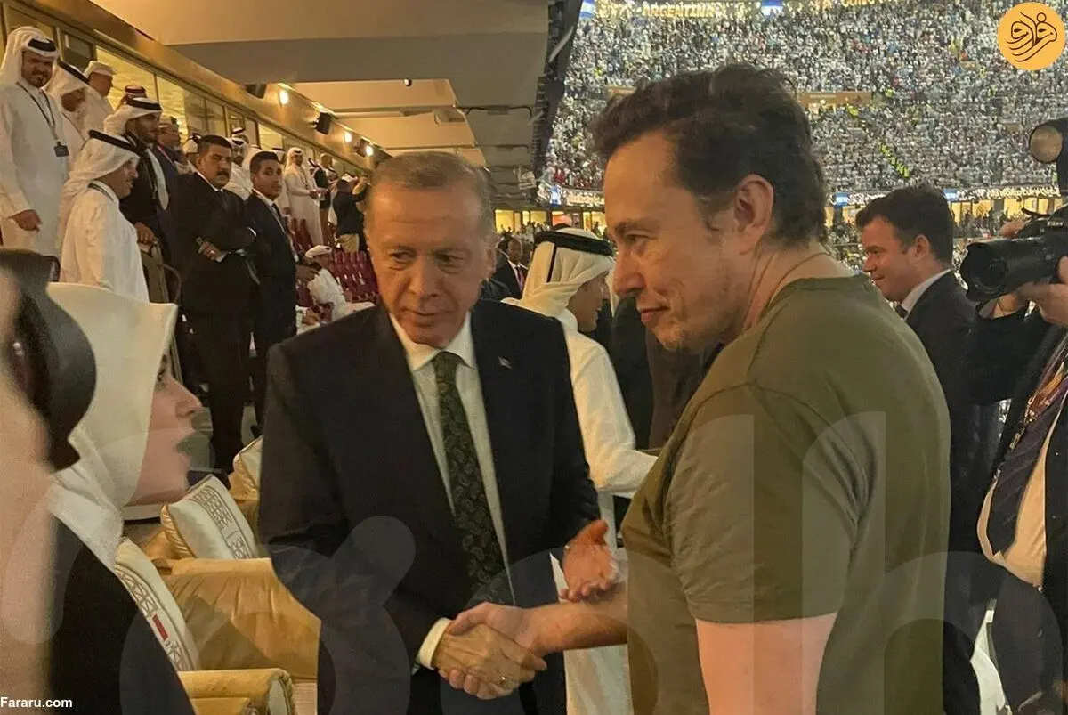 (ویدئو) دیدار اردوغان با ایلان ماسک در حاشیه فینال جام جهانی