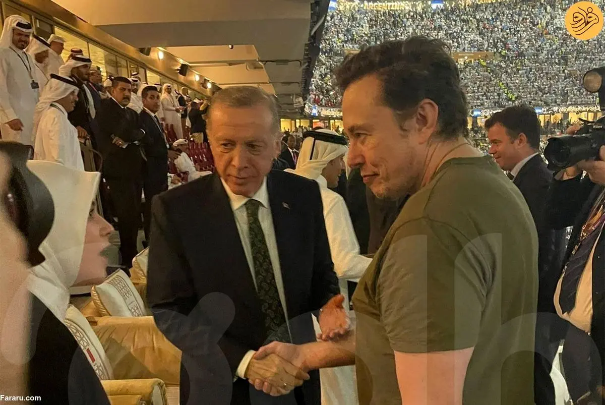 (ویدئو) دیدار اردوغان با ایلان ماسک در حاشیه فینال جام جهانی