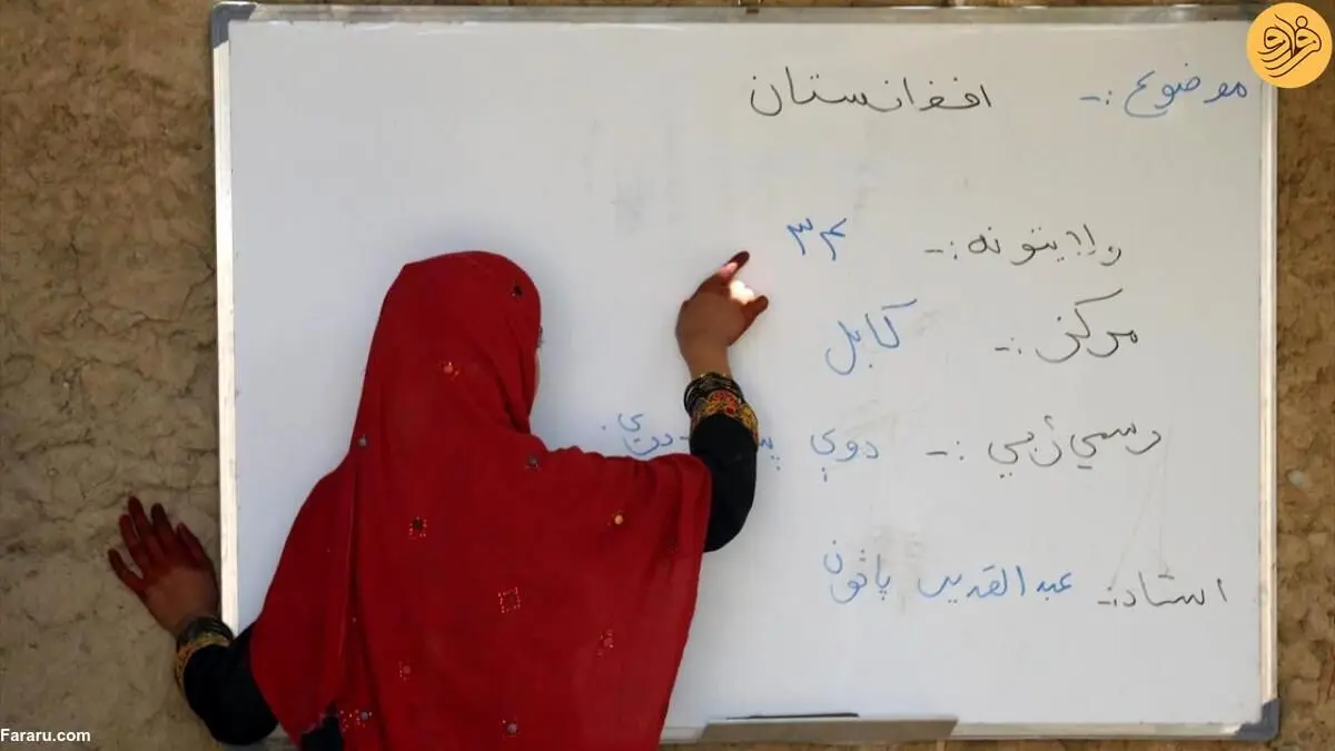 (تصاویر) آموزش خواندن و نوشتن به کودکان یک روستا توسط جوان افغان