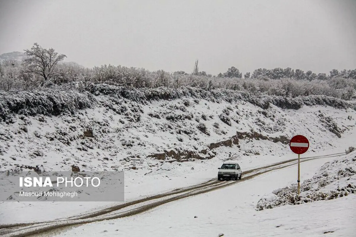 (تصاویر) بارش برف در سمنان