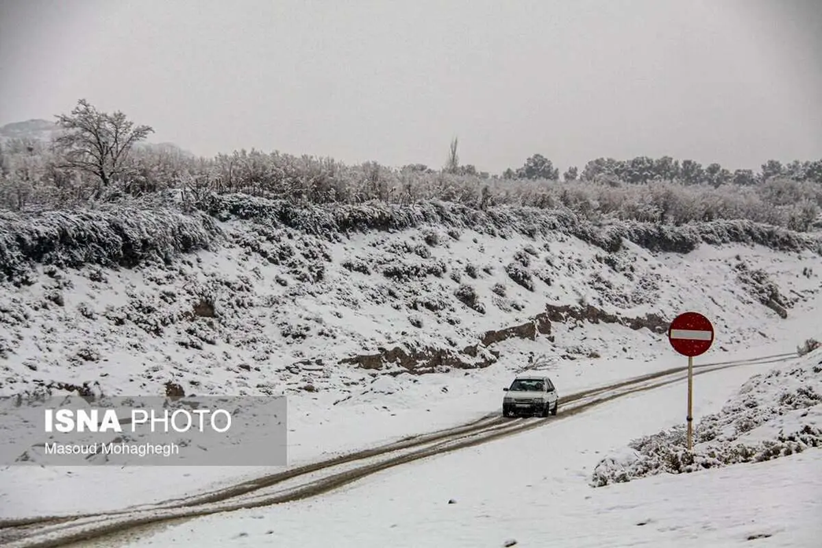 (تصاویر) بارش برف در سمنان