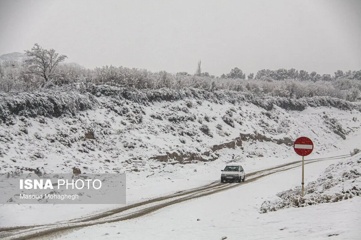 (تصاویر) بارش برف در سمنان