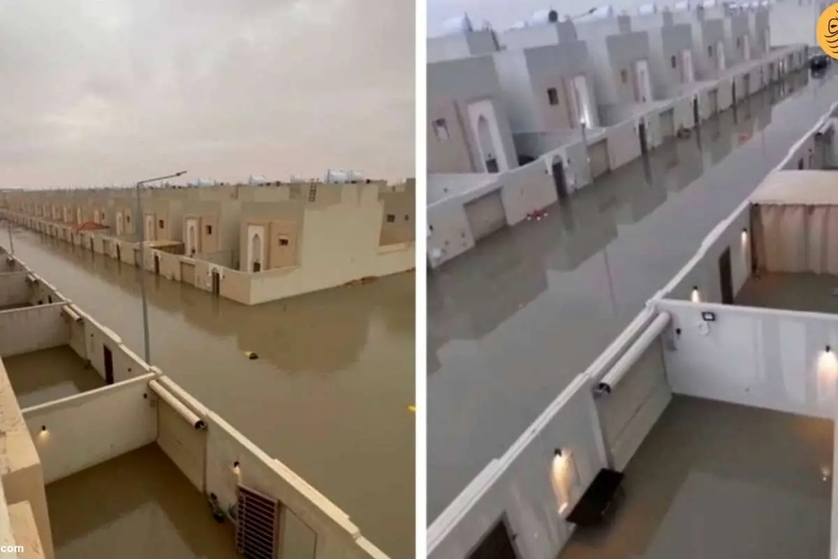 (ویدئو) یک محله نوساز در عربستان تبدیل به دریاچه شد!