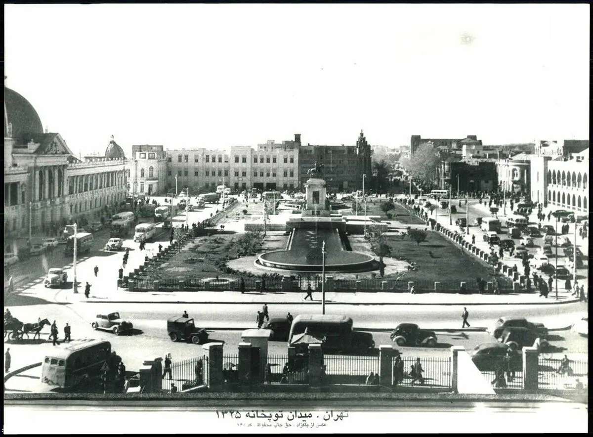 عکسی تاریخی و کمتر دیده شده از میدان توپخانه