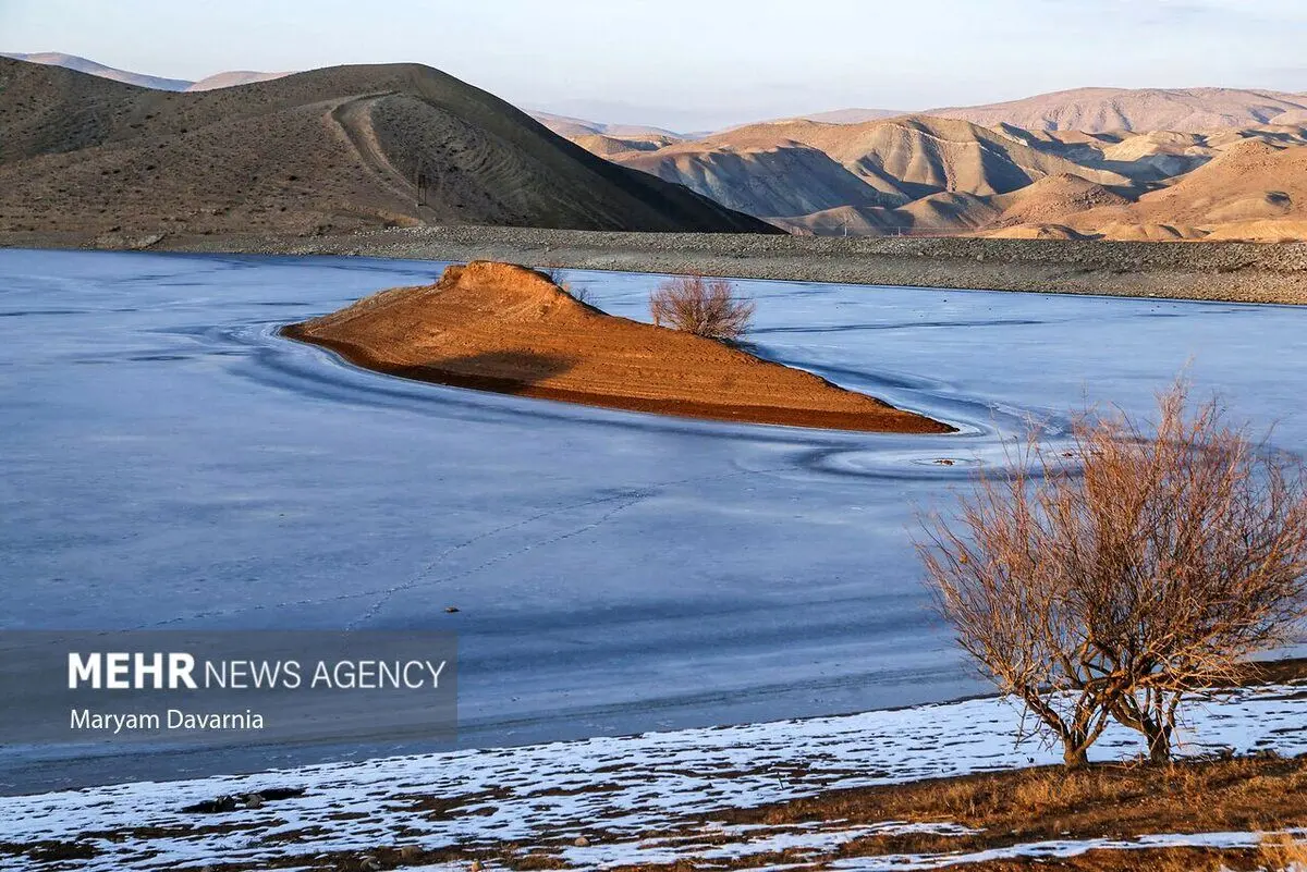 (تصاویر) یخ بستن بند عبدل‌آباد بجنورد