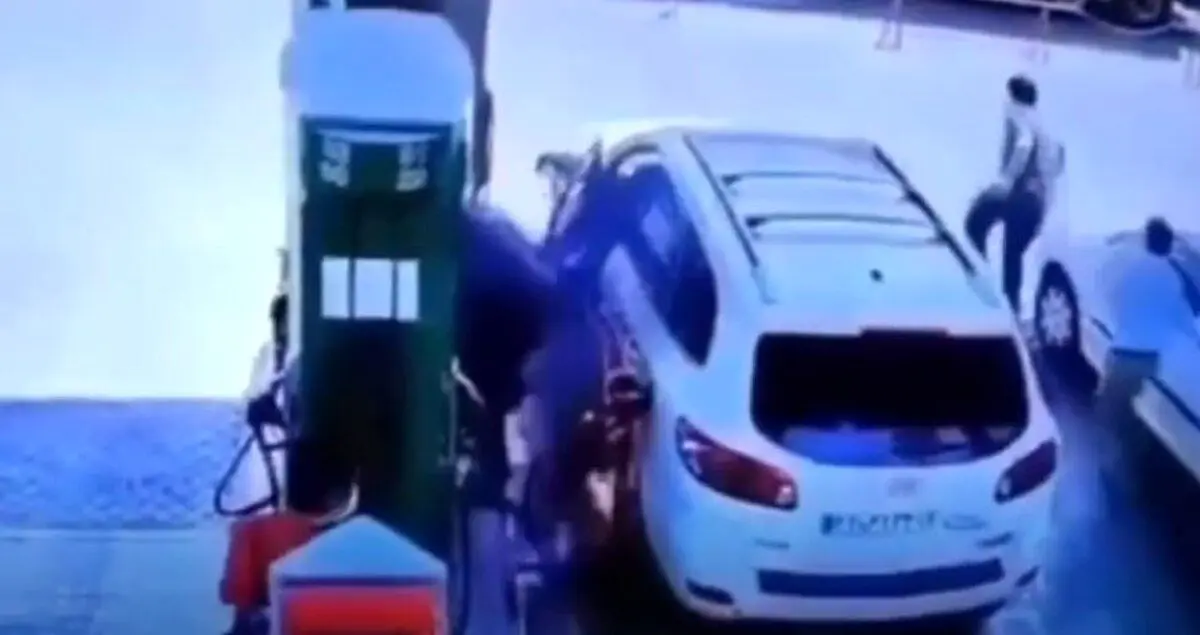 (ویدئو) آتش‌گرفتن وحشتناک سانتافه در پمپ بنزین