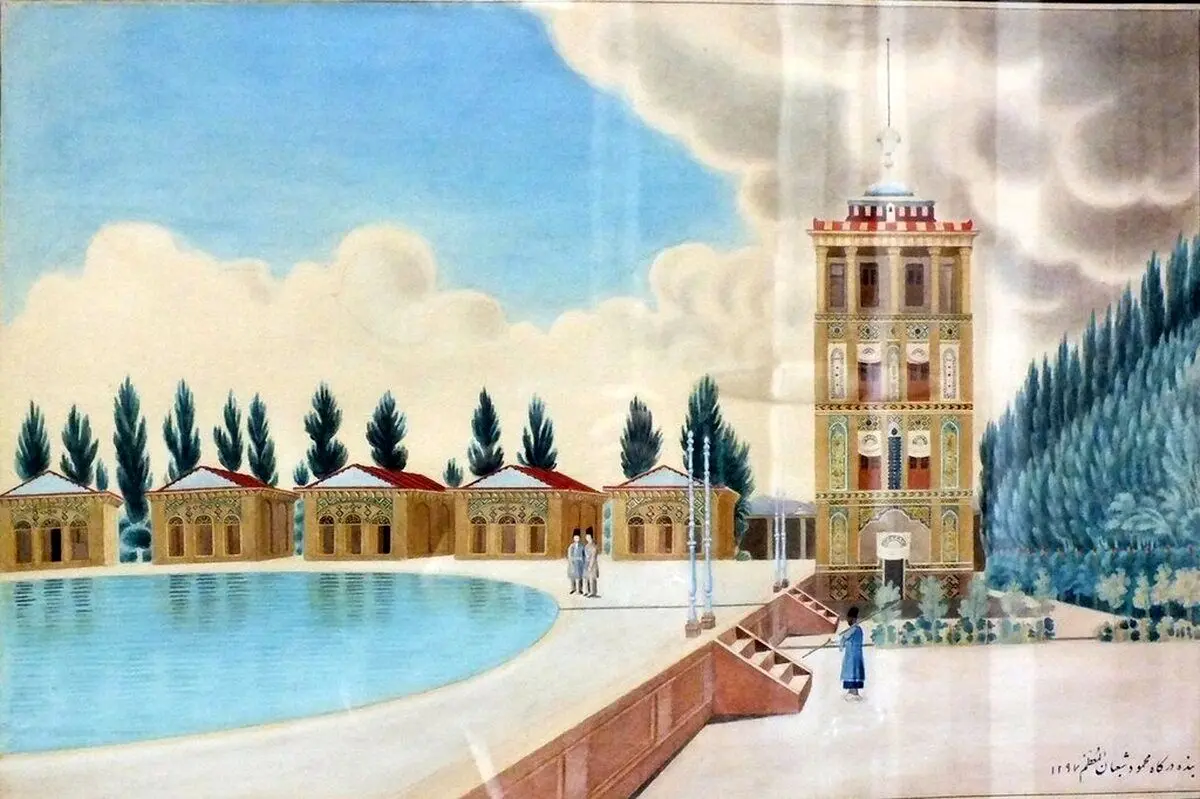 نقاشی منحصربه‌فرد محمود صبا از کاخ عشرت‌آباد/  راز این نقاشی تاریخی چیست؟