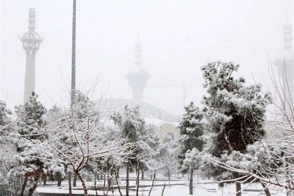 آسمان مهآلود و بارش برف و باران در تهران