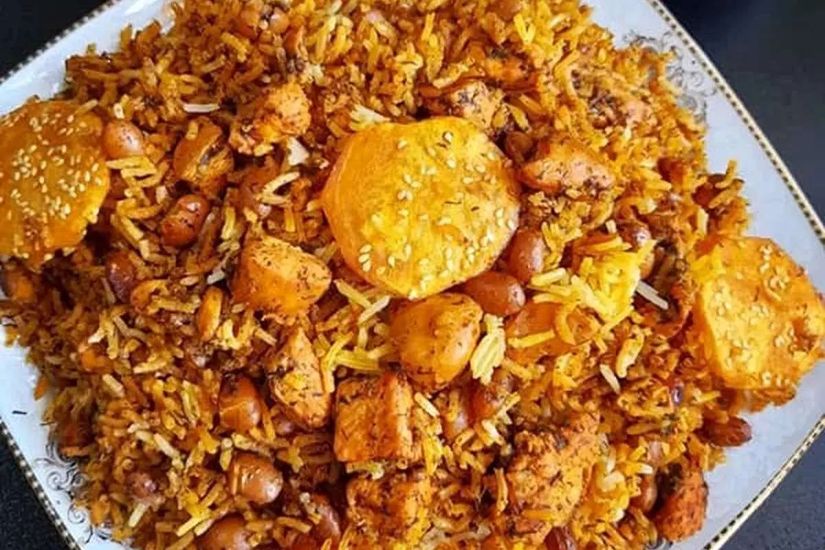 آموزش پخت یک پلوی مخلوط خوشمزه و متفاوت با لوبیا چیتی