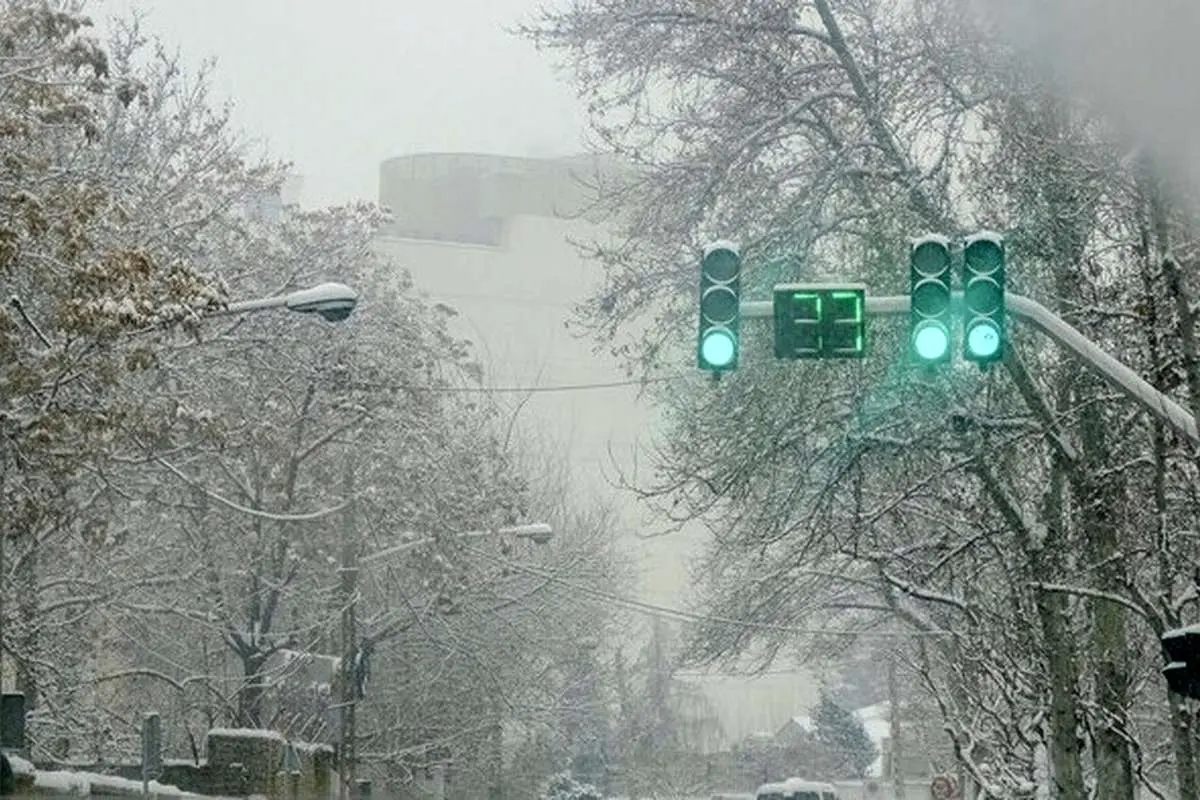 بارش برف و باران در تهران/ کاهش نسبی دما
