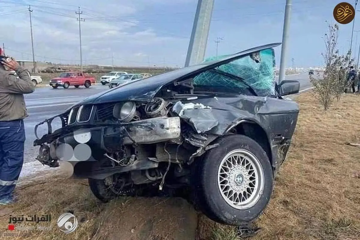 (تصاویر) نصف شدن خودروی BMW پس از تصادف با وانت!