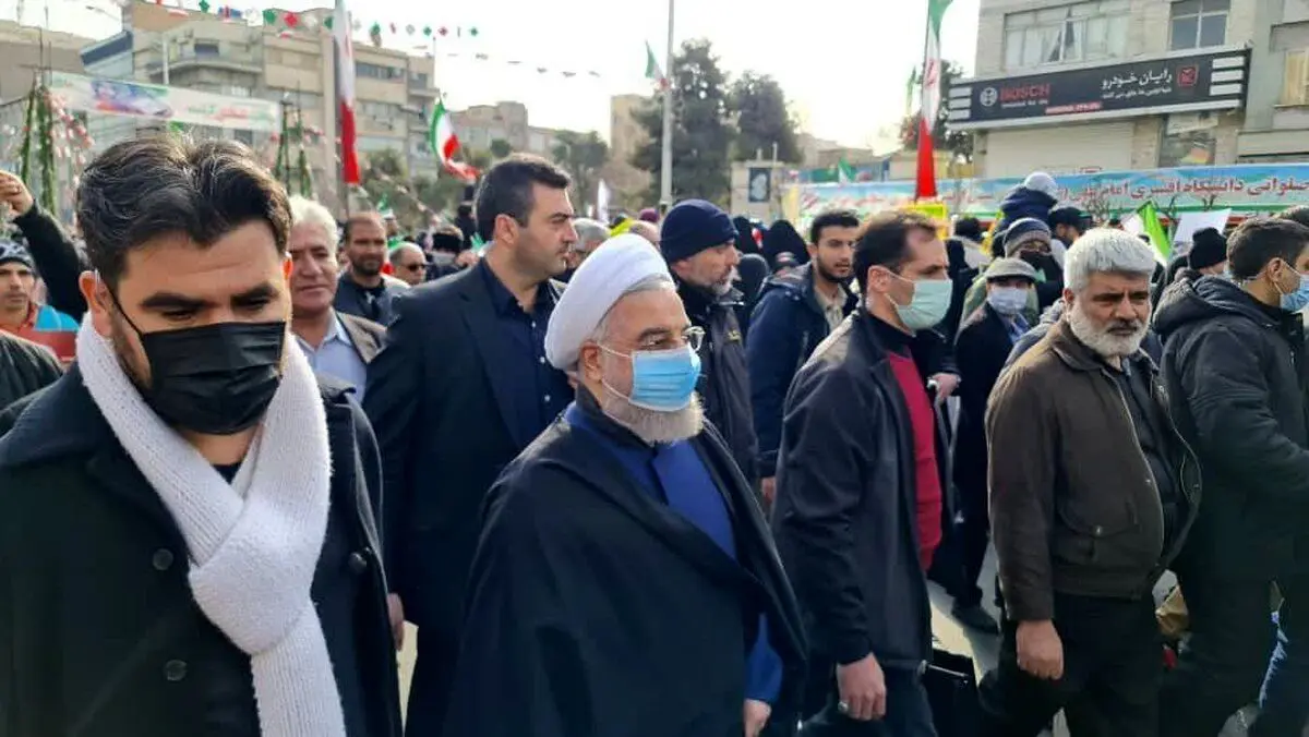 (تصویر) حسن روحانی در راهپیمایی ۲۲ بهمن