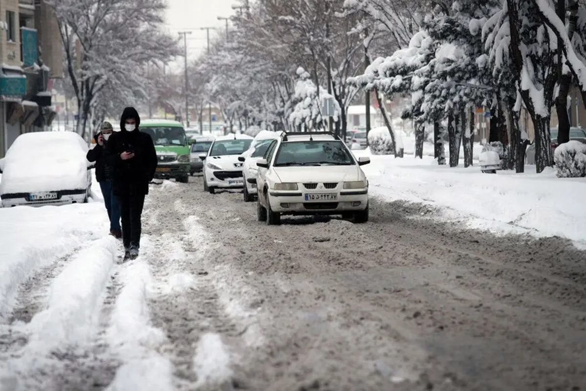 (ویدئو) بارش شدید برف در تهران