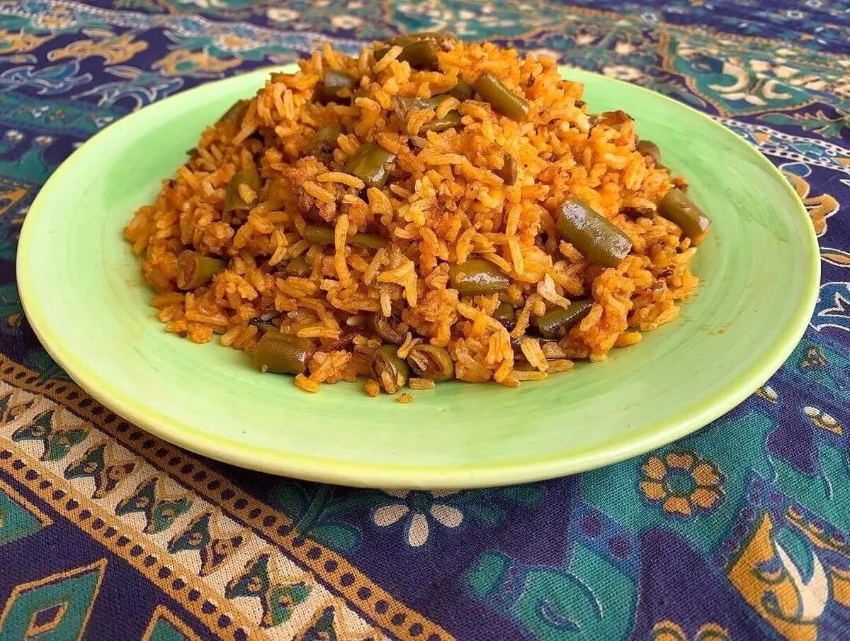 طرز تهیه لوبیا پلوی گیاهی بدون گوشت