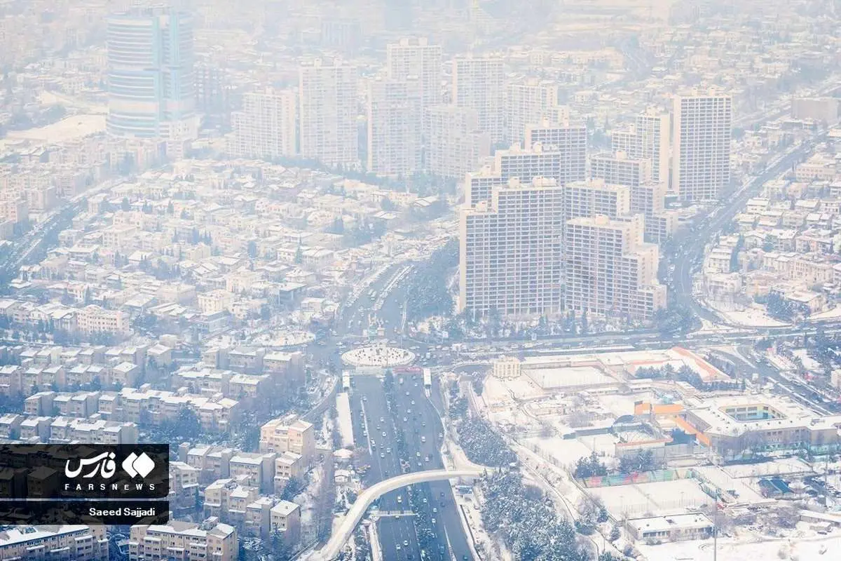 (تصاویر) نمای برفی برج میلاد تهران