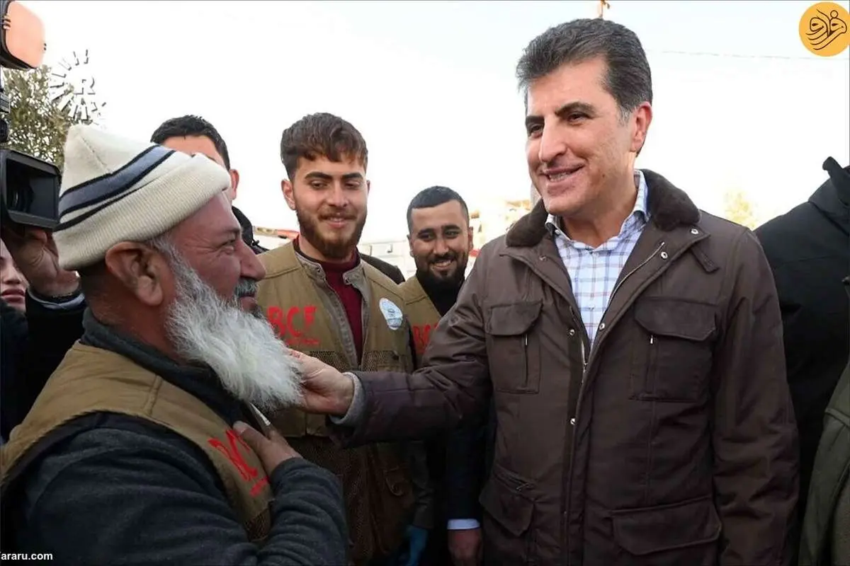 (تصاویر) بازدید نچیروان بارزانی از منطقه زلزلهزده غازیعینتاب