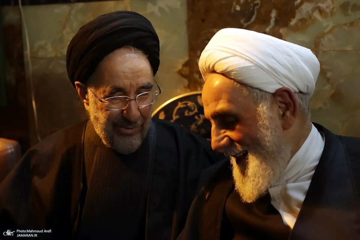 (تصاویر) خاتمی، ظریف و ناطق نوری در بزرگداشت همسر شهید مطهری