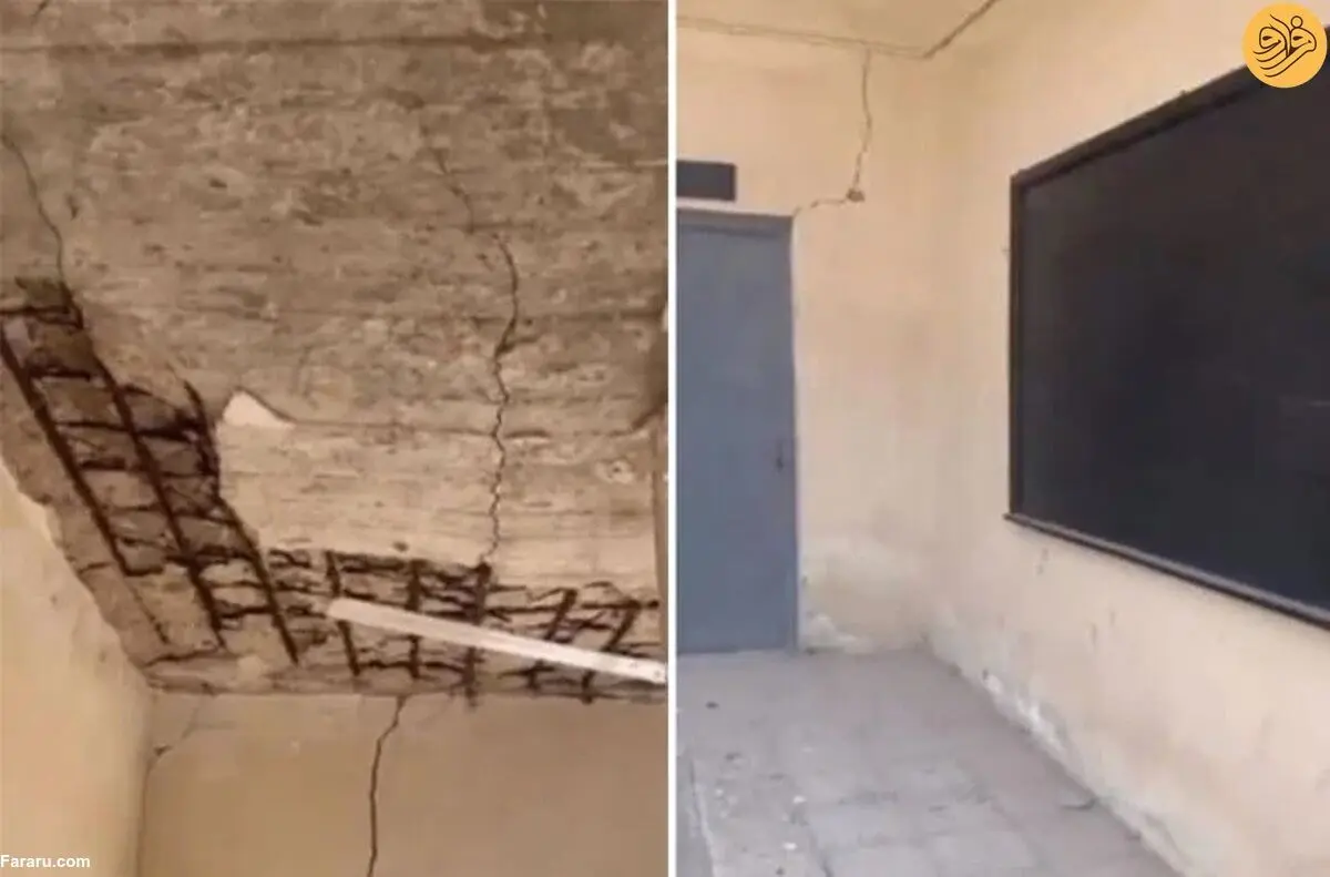 (ویدئو) لحظه وحشتناک سقوط سقف یک مدرسه