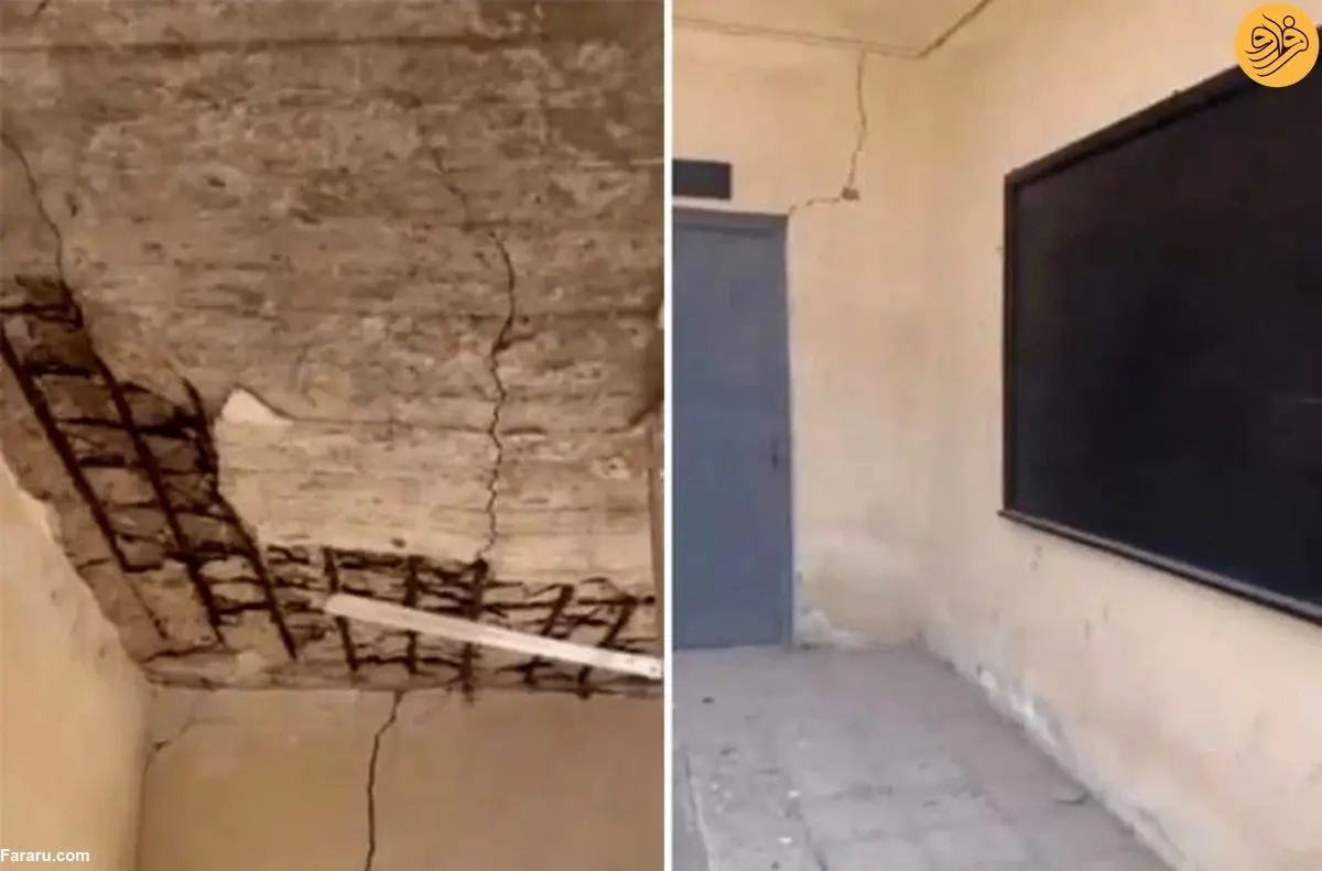 (ویدئو) لحظه وحشتناک سقوط سقف یک مدرسه