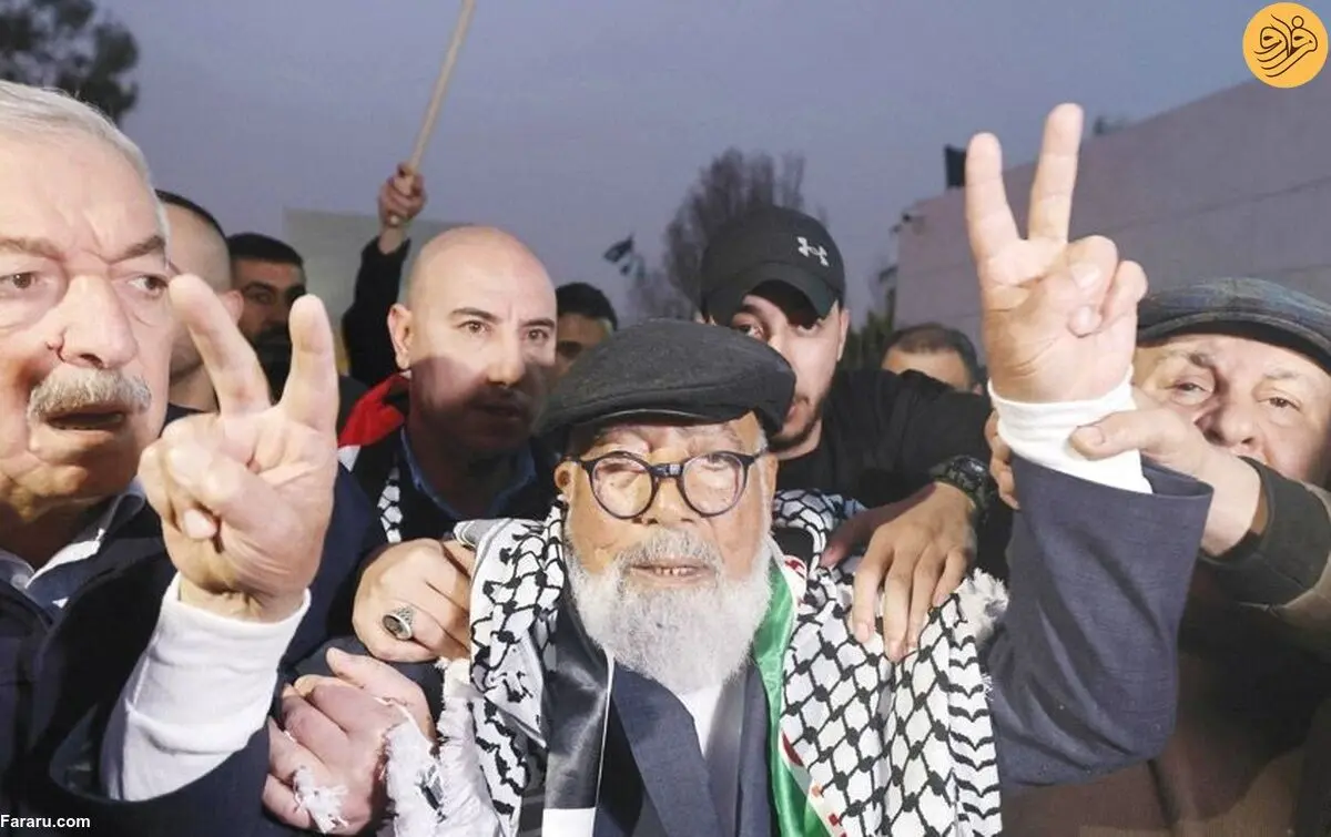 (ویدئو) پیرترین اسیر فلسطینی آزاد شد