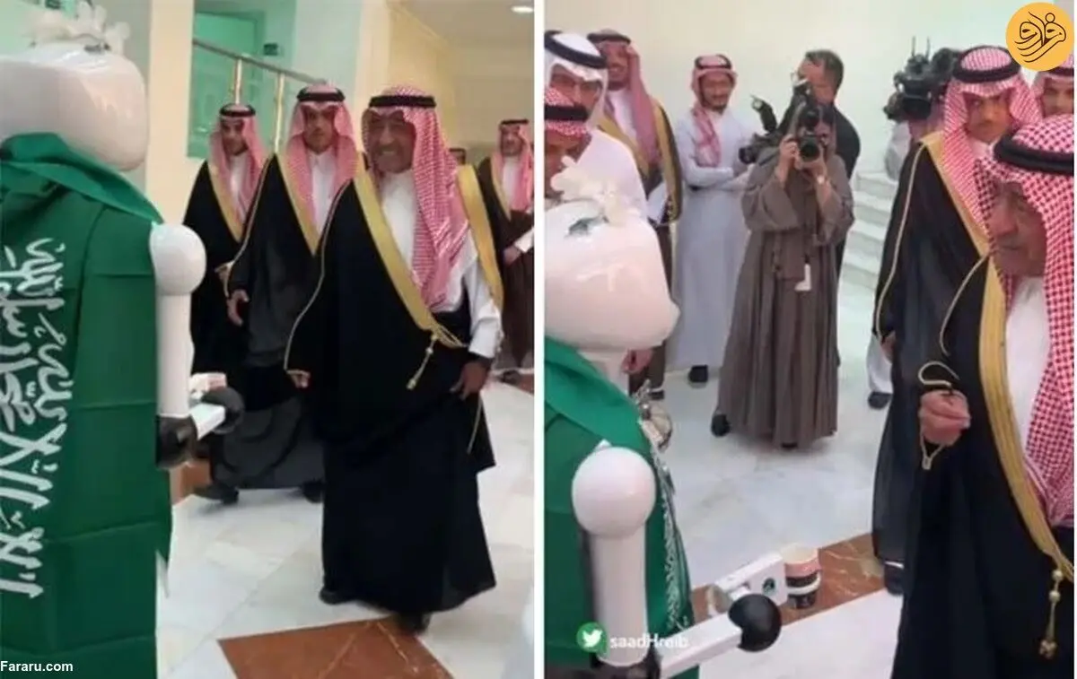 (ویدئو) استقبال ربات انسان‌نما از شاهزاده سعودی