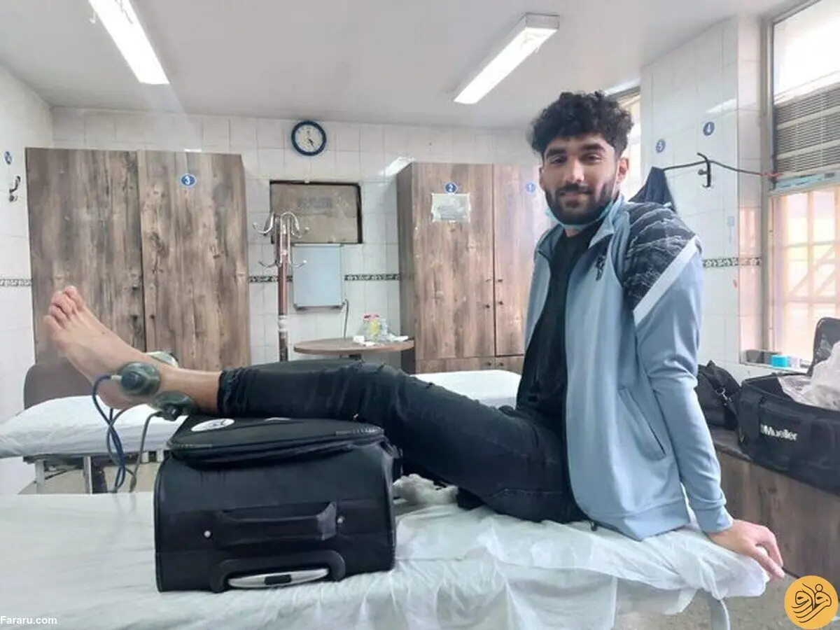 (عکس) بستری شدن مدافع تیم ملی در بیمارستان پس از تصادف