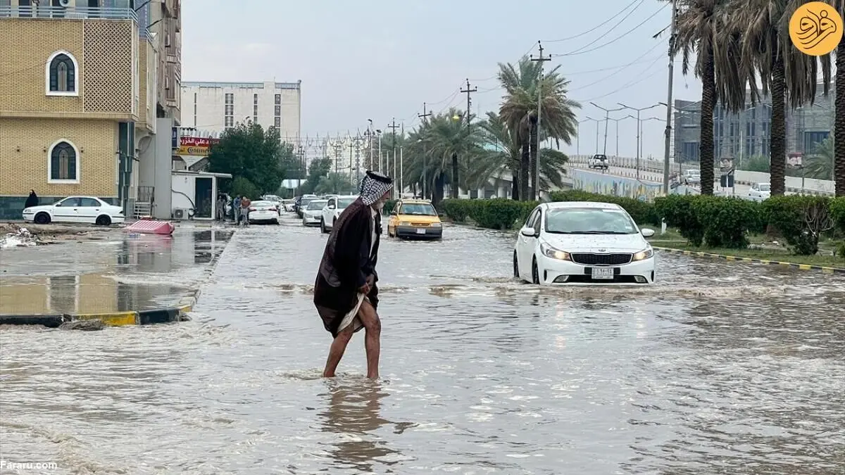 (تصاویر) سیلاب نجف را تعطیل کرد