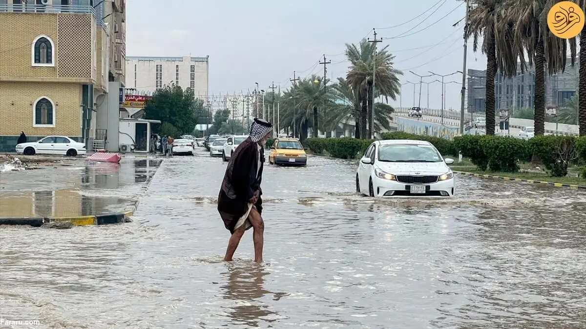 (تصاویر) سیلاب نجف را تعطیل کرد