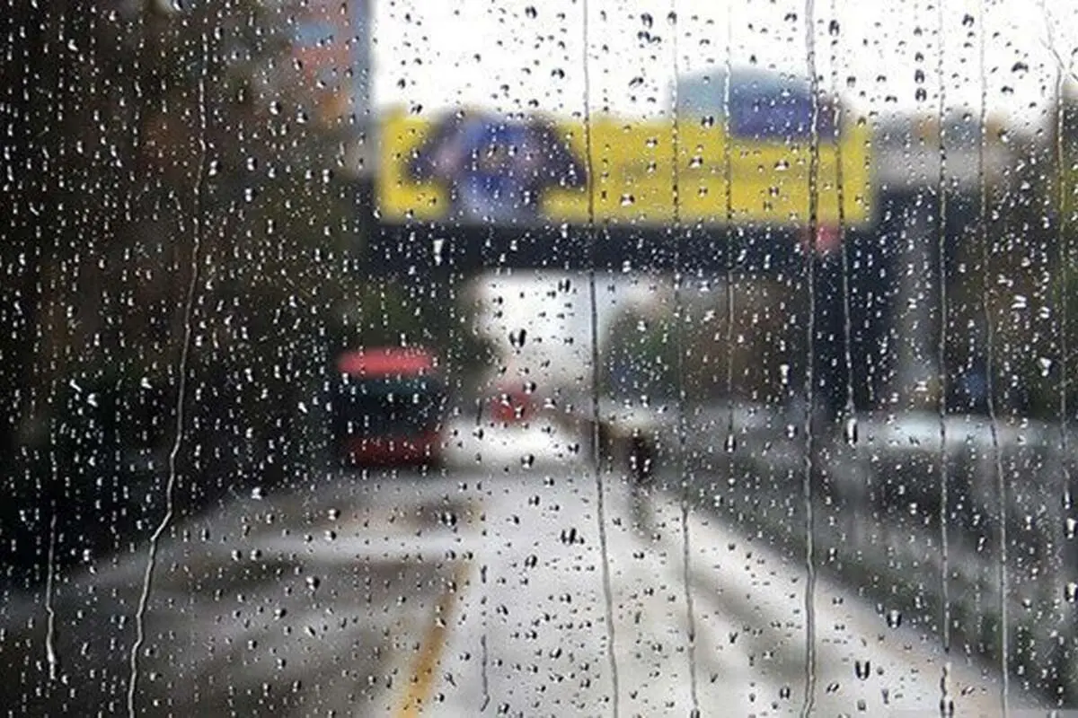 (ویدئو) بارش شدید باران در خیابان ولیعصر تهران