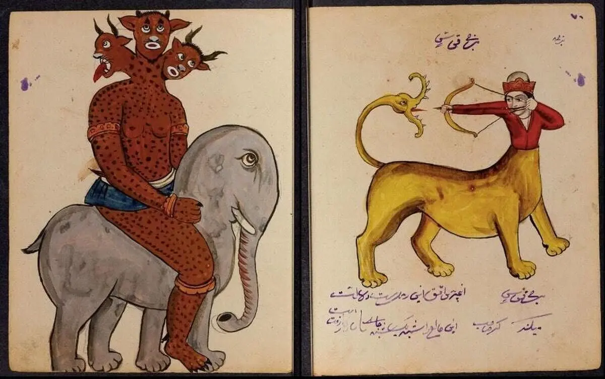 (تصاویر) نقاشی‌هایی از اجنه ایرانی در یک کتاب رمّالی!