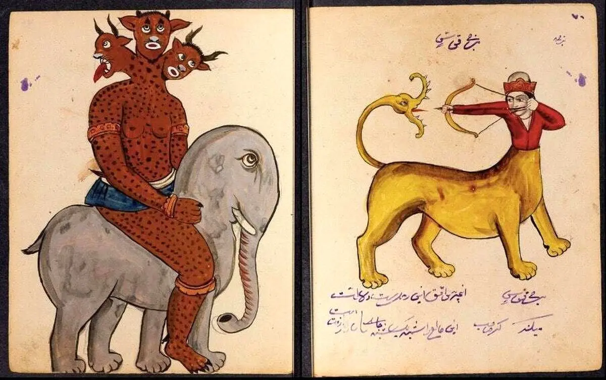 (تصاویر) نقاشی‌هایی از اجنه ایرانی در یک کتاب رمّالی!