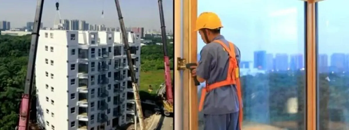 (ویدئو) ساخت آپارتمانی ۱۰ طبقه و مقاوم در برابر زلزله در ۲۸ ساعت