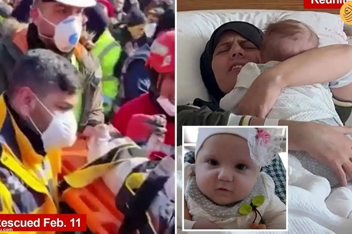 (ویدئو) «معجزه» ۵۴ روز پس از زلزله در آغوش مادر آرام گرفت