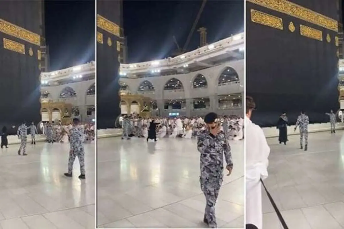 (ویدئو) شادمانی یک زن پس از بوسیدن حجر الاسود