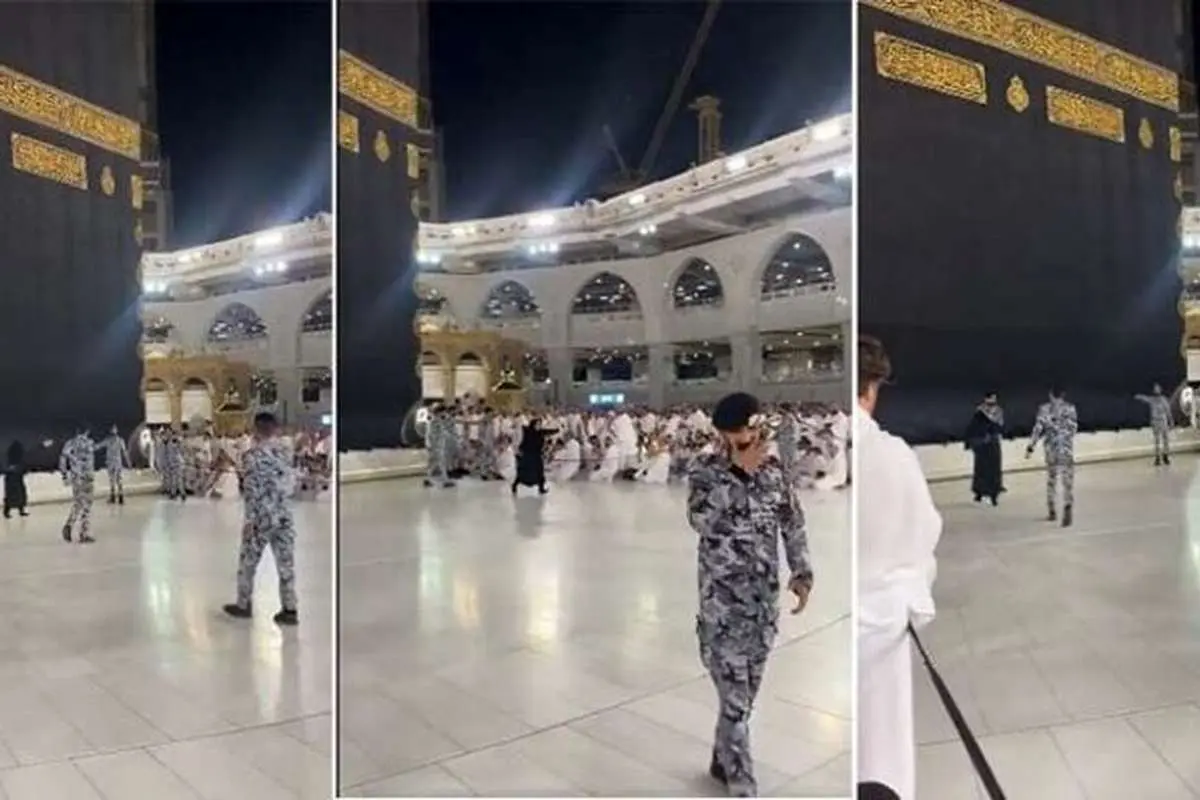 (ویدئو) شادمانی یک زن پس از بوسیدن حجر الاسود