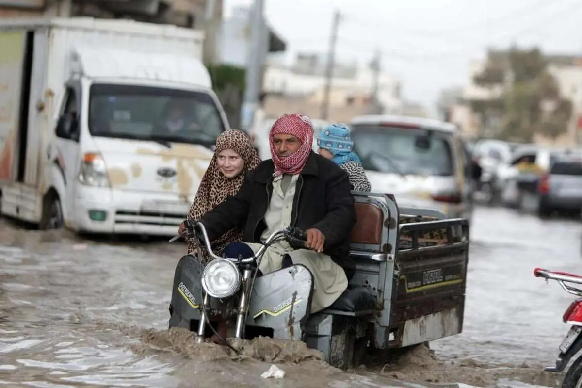 (تصاویر) جاری شدن سیل در شمال سوریه