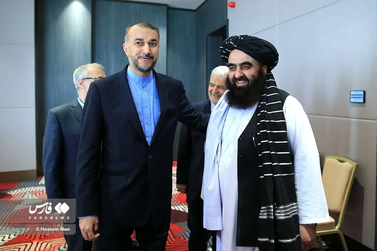 (تصاویر) دیدار امیرعبداللهیان با وزیر خارجه طالبان
