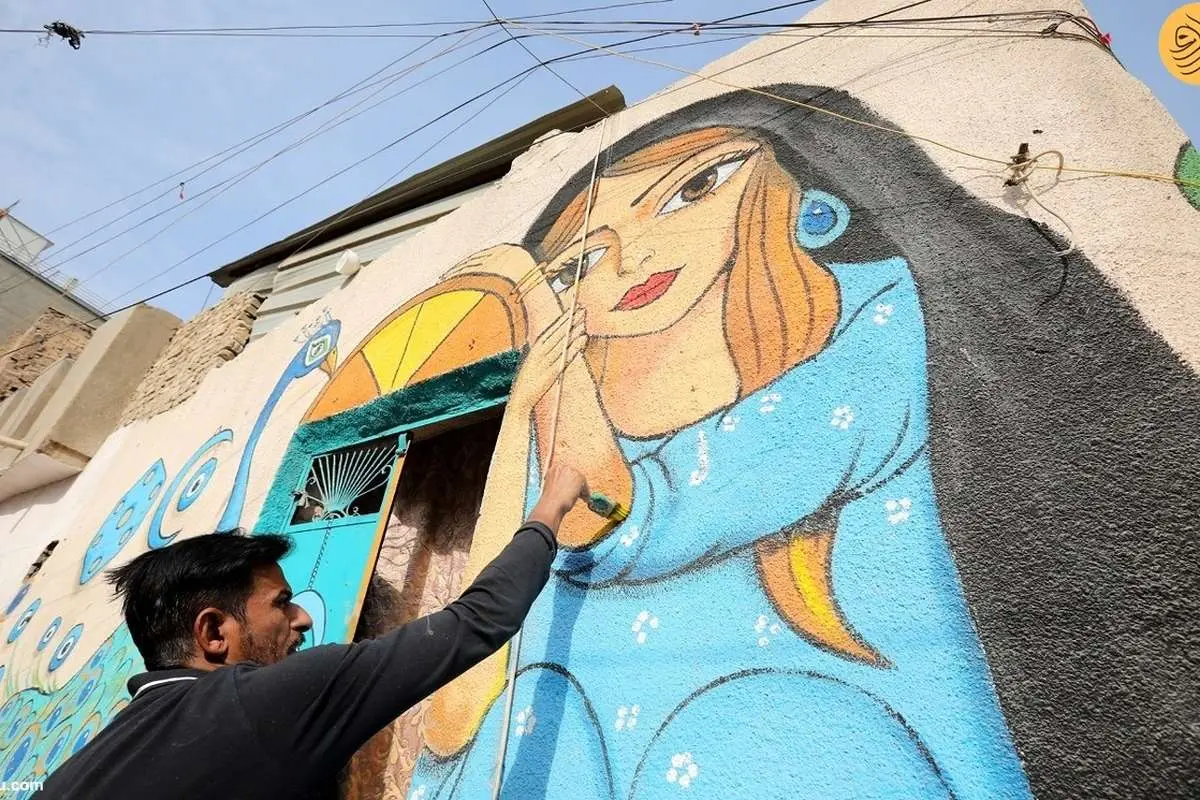 (ویدئو) خلق نقاشی دیواری در کاظمین برای جذب گردشگران