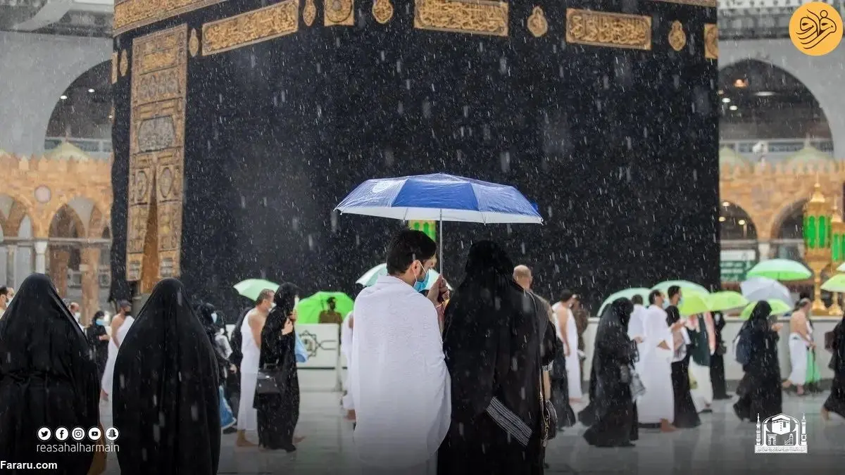 (ویدئو) بارش شدید باران در خانه خدا