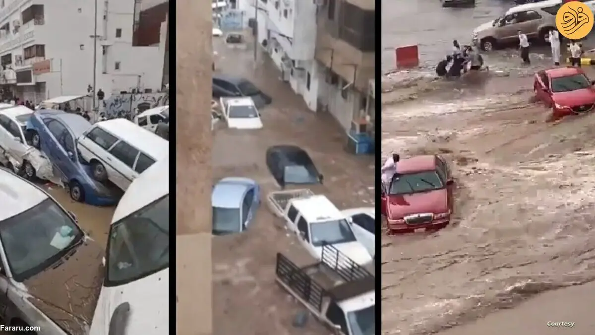 (ویدئو) جاری شدن سیل در مکه