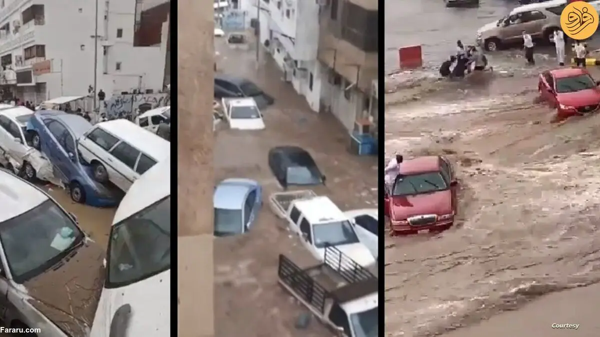 (ویدئو) جاری شدن سیل در مکه
