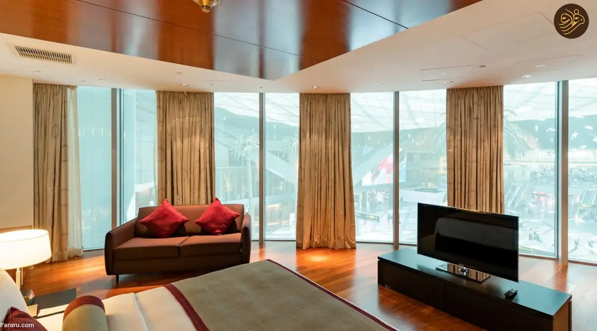 (تصاویر) درون یکی از مجلل‌ترین هتل‌های ترانزیت فرودگاهی جهان