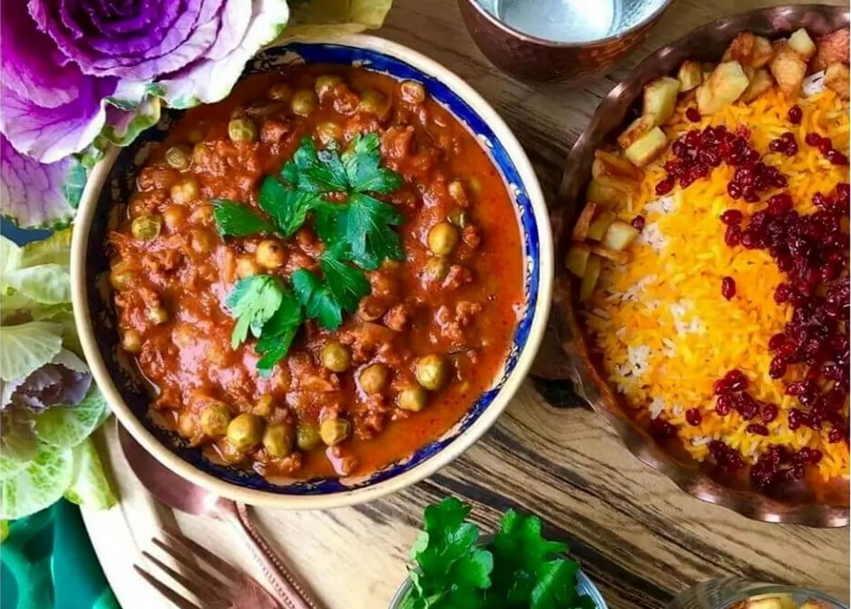 یک نوبرانه بهاری با خورشت نخودفرنگی