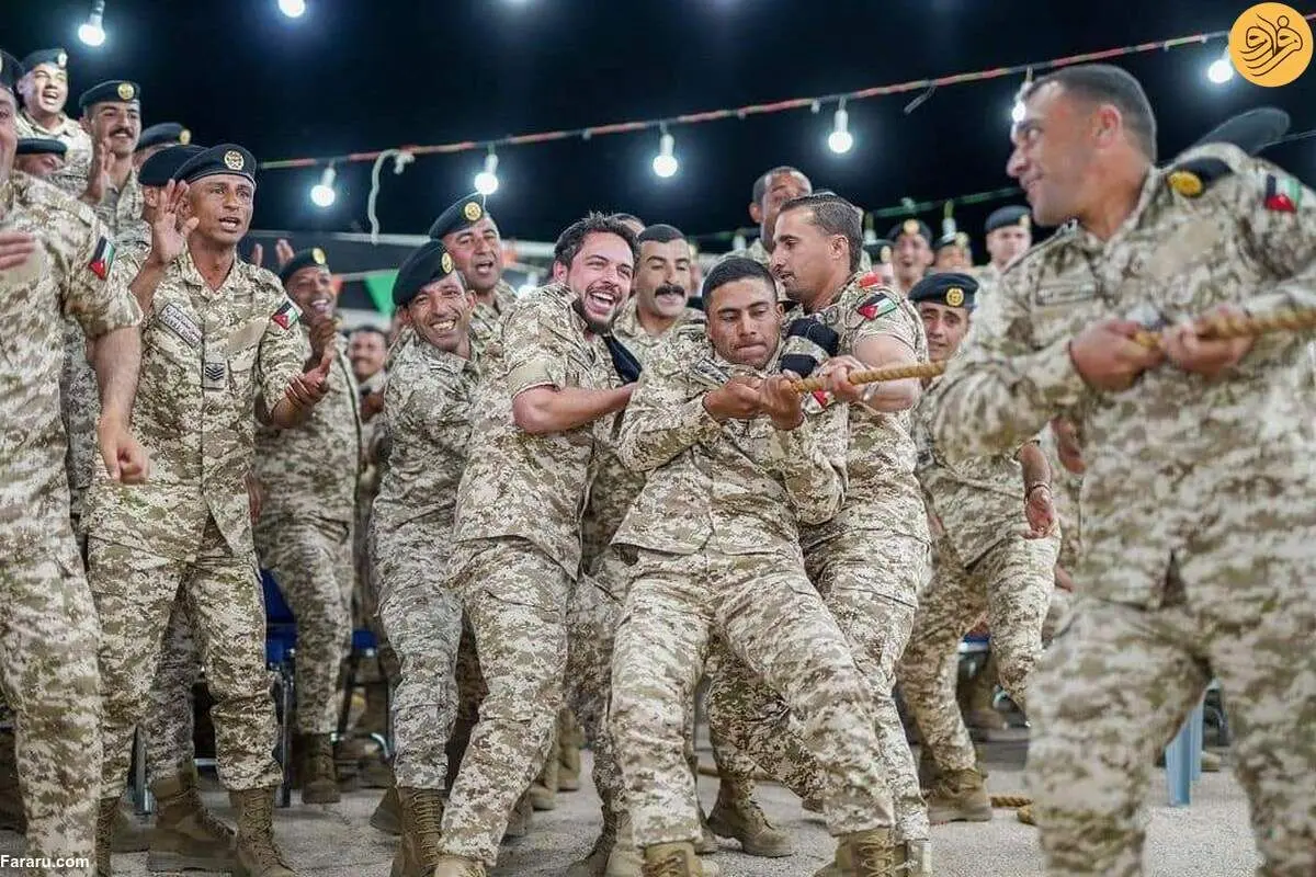 (ویدئو) ولیعهد اردن در مسابقه طناب‌کشی