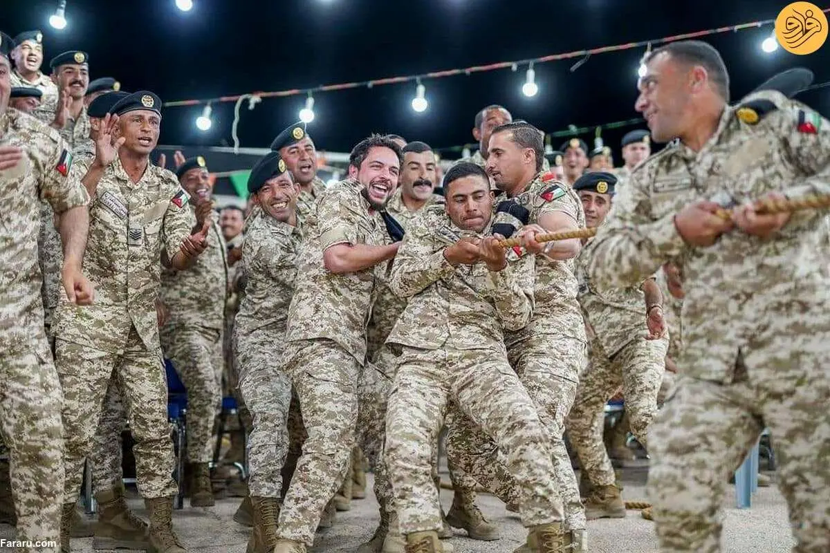 (ویدئو) ولیعهد اردن در مسابقه طناب‌کشی