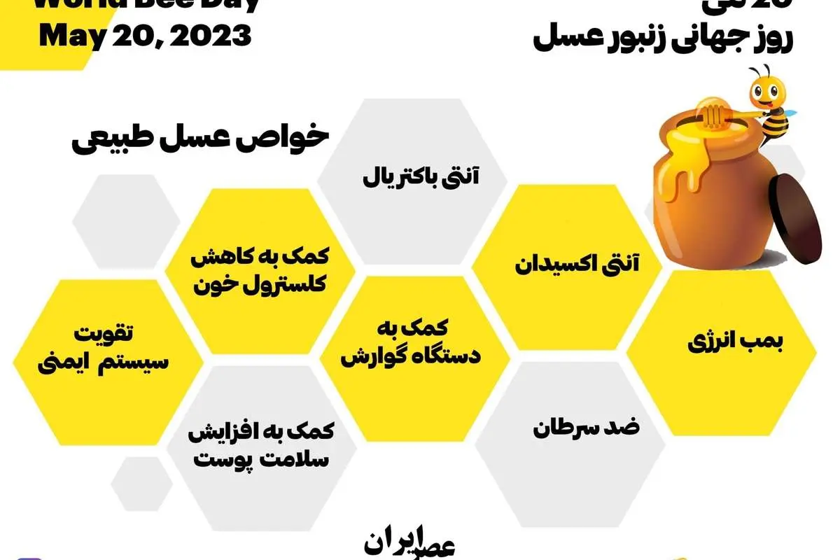 (اینفوگرافیک) ۲۰ می، روز جهانی زنبور عسل