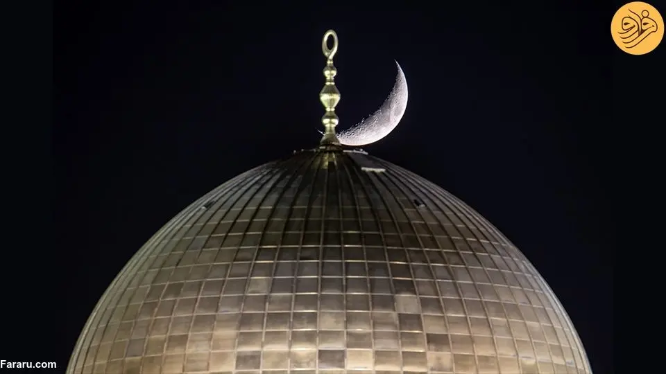 (عکس) هلال ماه و مسجد الاقصی در یک قاب